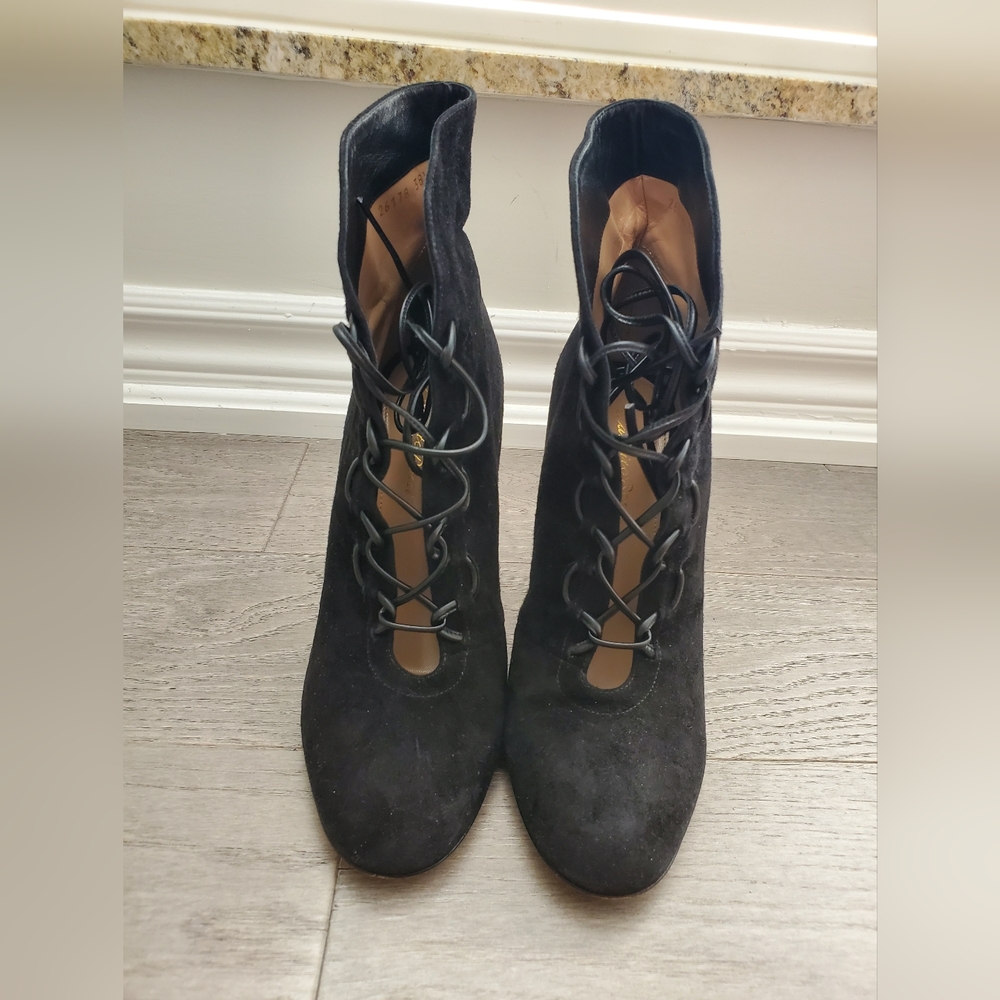 Gianvito Rossi black suede boots